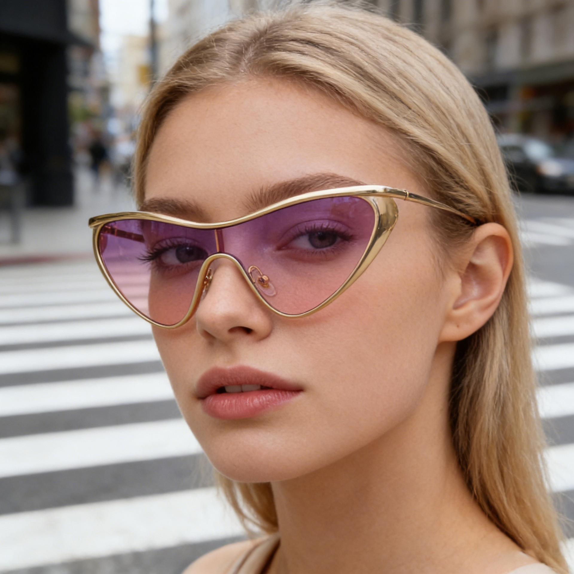 Wholesale Women's Cat Eye Sunglasses Metal Frame UV400 Protection - Everful