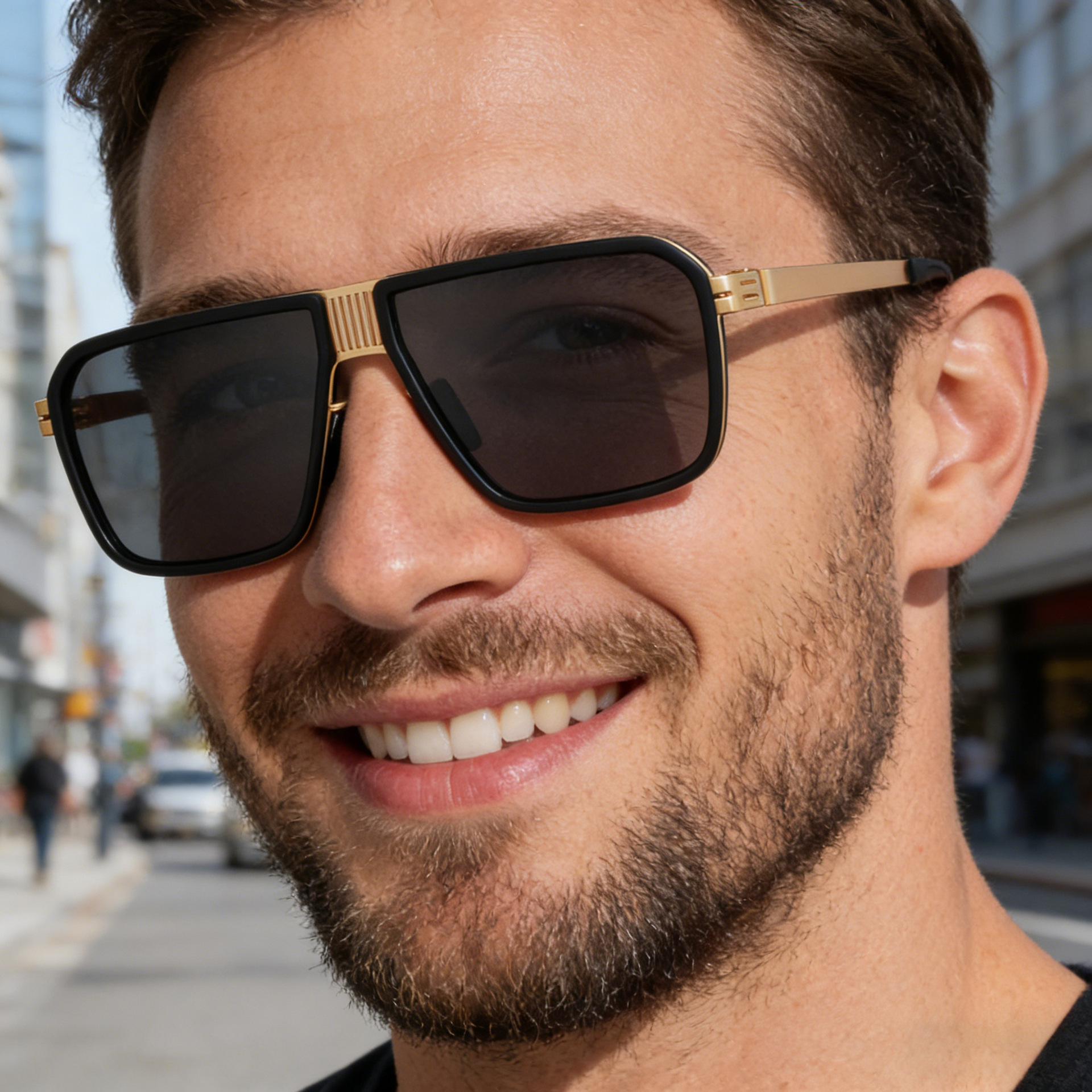 Wholesale Retro Square Polarized Sunglasses Stainless Steel Frame For Men - Everful