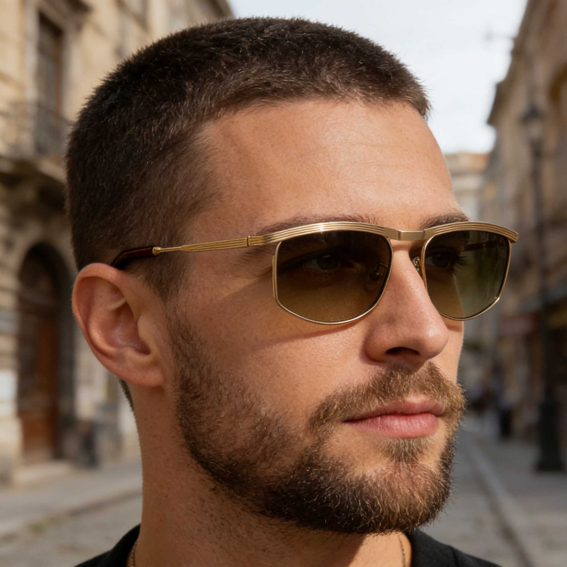 Wholesale Fashion Square Sunglasses with Metal Temple and TAC Lens - Everful