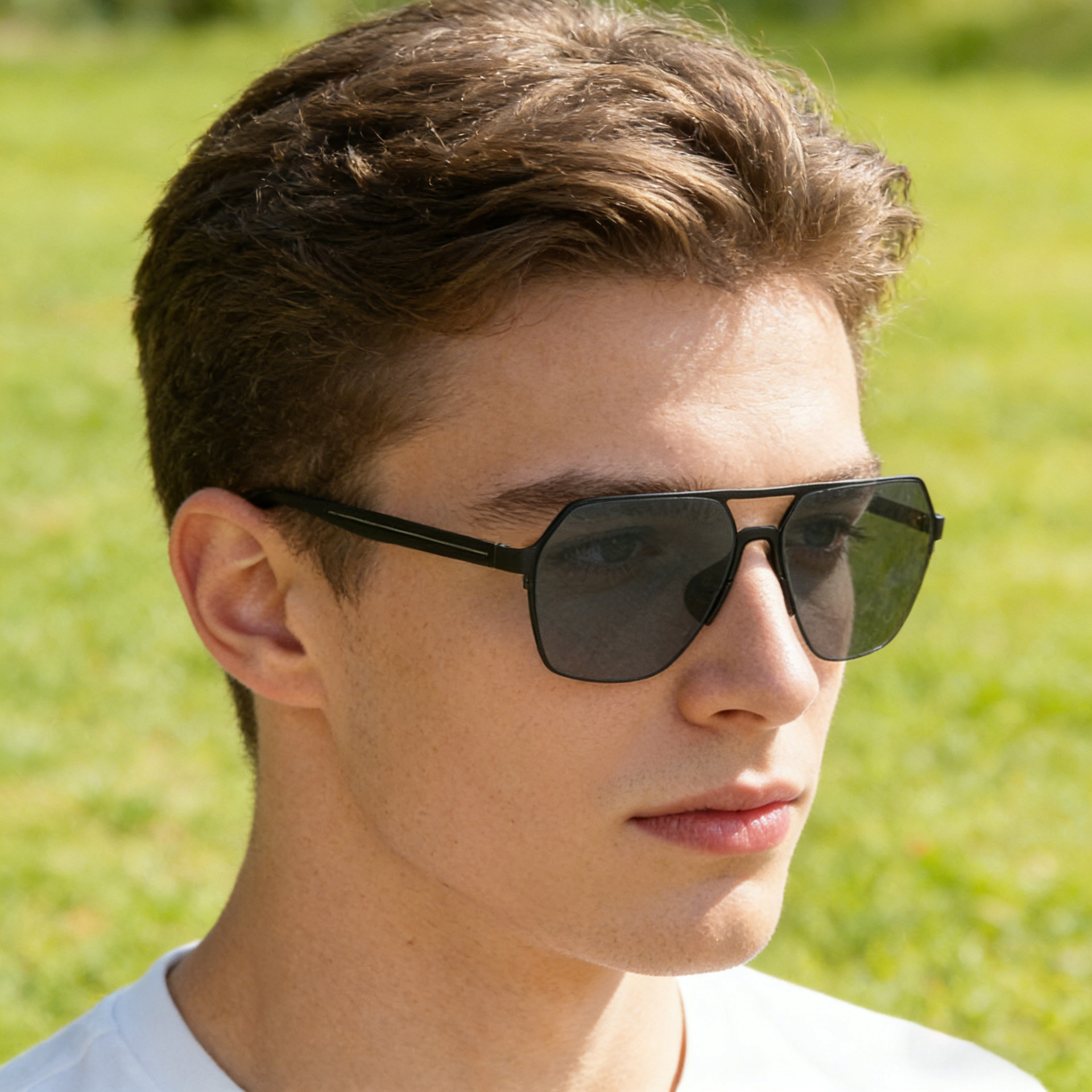 Wholesale Men Polarized Square Sunglasses with Metal Frame UV400 - Everful
