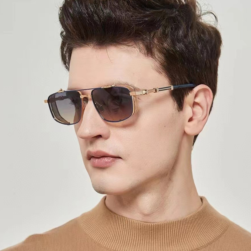 Wholesale Steampunk Square Sunglasses with Side Shields for Men - Everful
