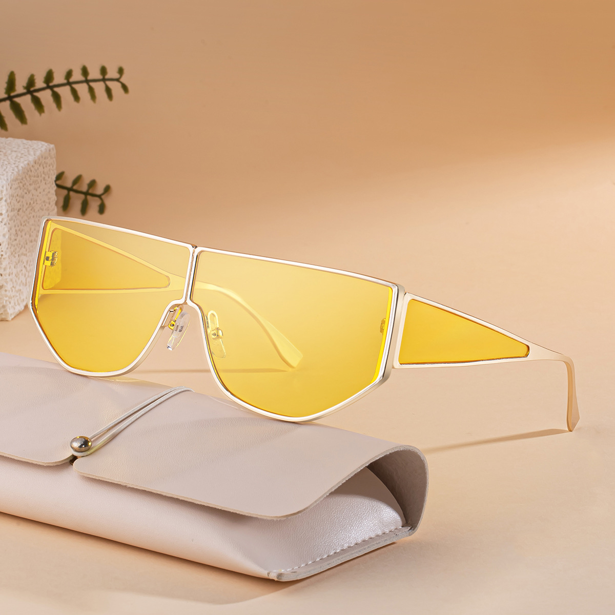 Wholesale Oversized Shield Sunglasses Geometric Metal Plastic Frame For Men - Everful