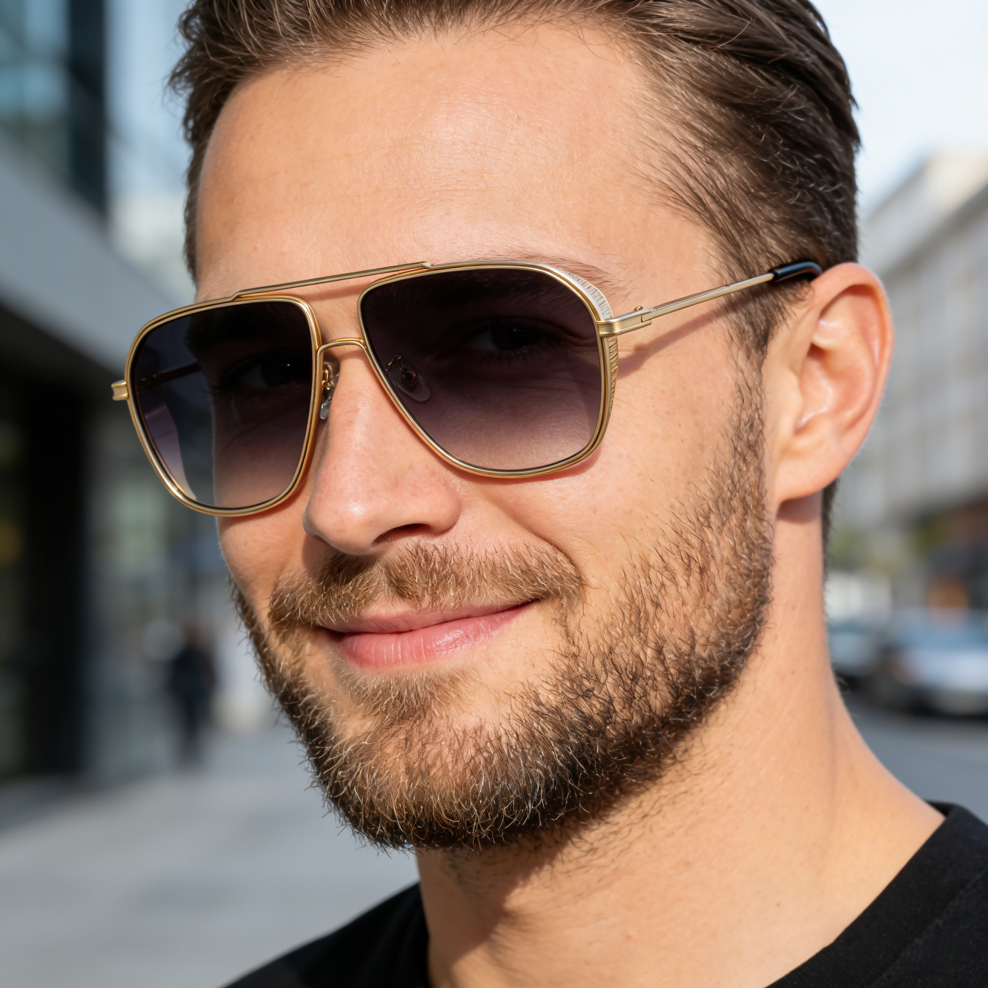 Wholesale Men Retro Square Aviator Sunglasses Metal Frame UV400 - Everful