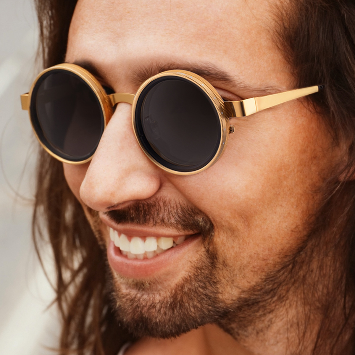 Wholesale Steampunk Round Men Sunglasses with Adjustable ND Filter - Everful