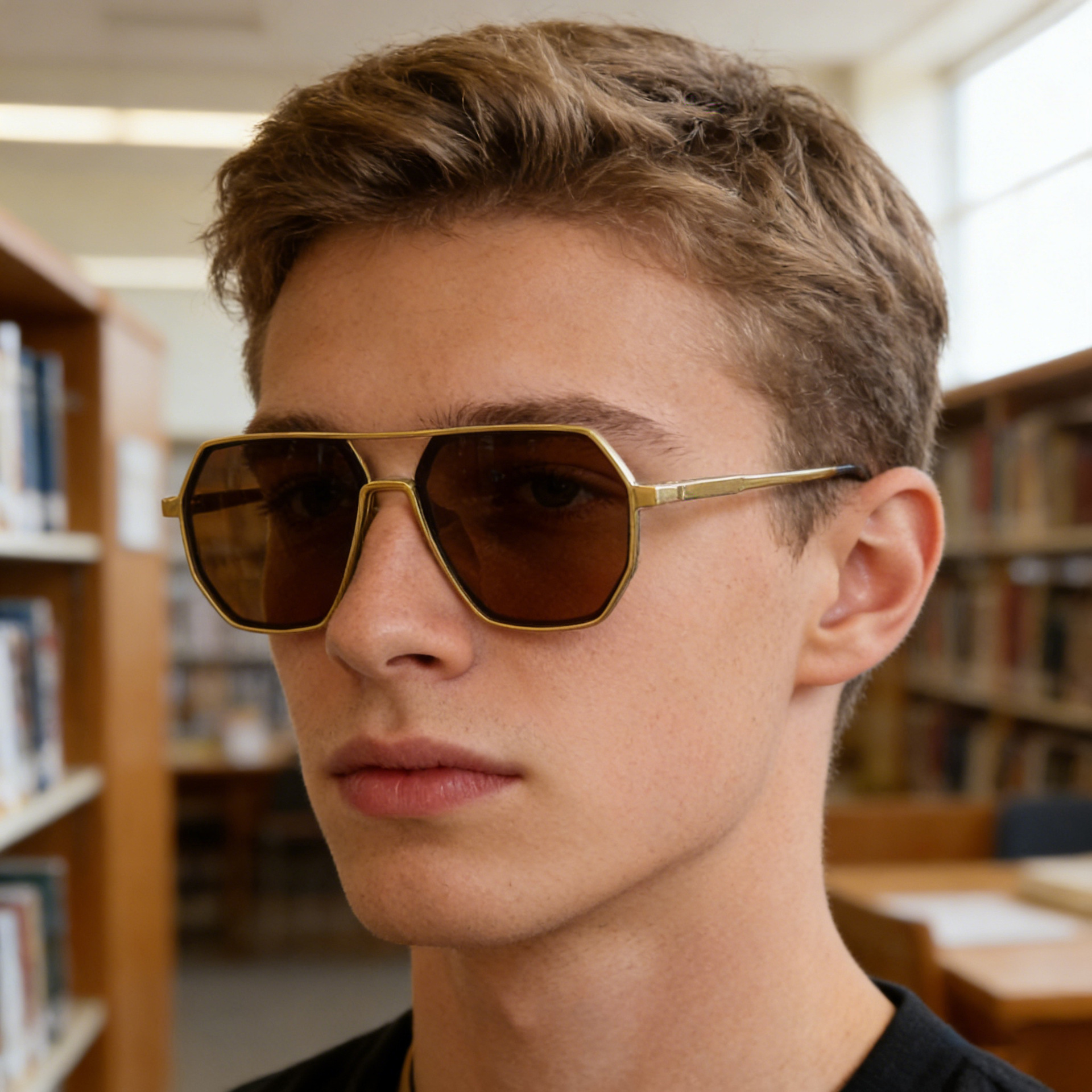 Polarized Pilot Sunglasses For Men Women Geometric Hexagonal Frame UV400 Protection TAC Lens Double Bridge Fashion Vintage Sun Glasses