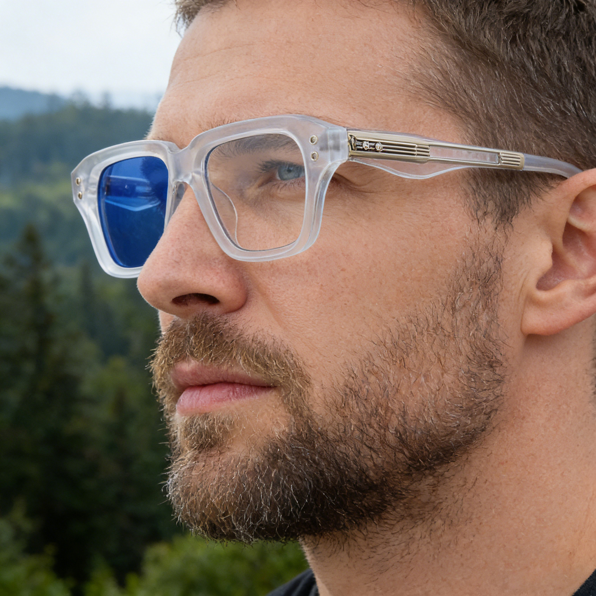 Men Fashion Square Frame Photochromic Sunglasses UV400 Protection Metal PC Retro Sun Glasses For Outdoor Driving Travel