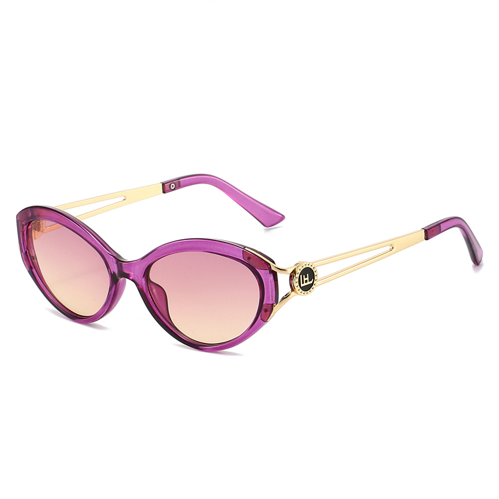 Wholesale Retro Cat Eye UV400 Sunglasses For Women With Metal Temple - Everful