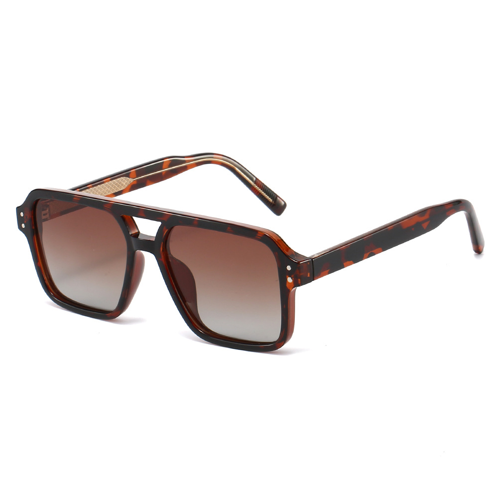 Wholesale Square Polarized Sunglasses with Double Bridge PC Frame - Everful