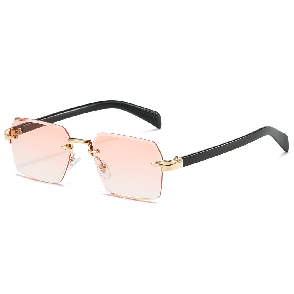 Wholesale Rimless Square Sunglasses with Gradient Lens and Metal Frame - Everful