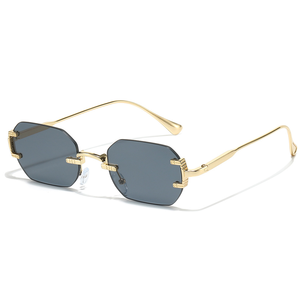Wholesale Rimless Octagonal Sunglasses Metal Frame UV Protection - Everful