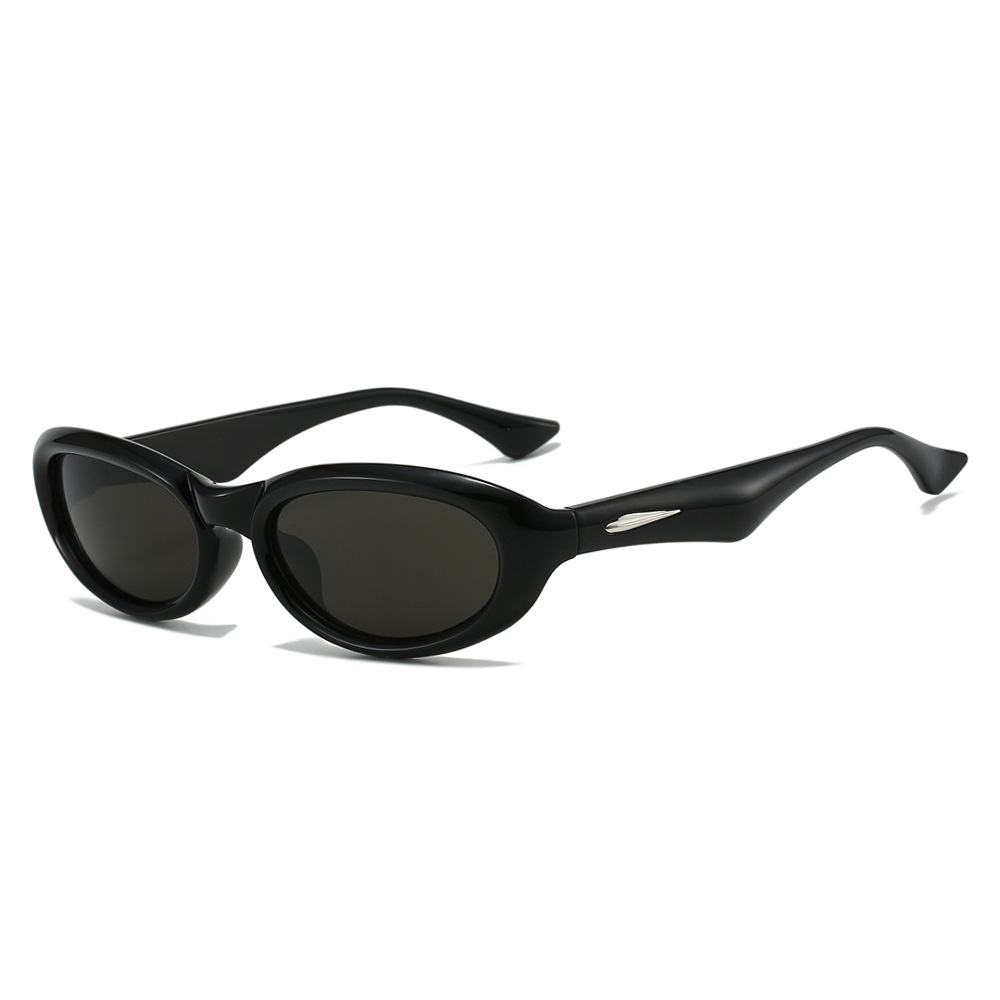 Wholesale Retro Oval Sunglasses UV400 PC Frame Metal Wing Decor For Men Women - Everful