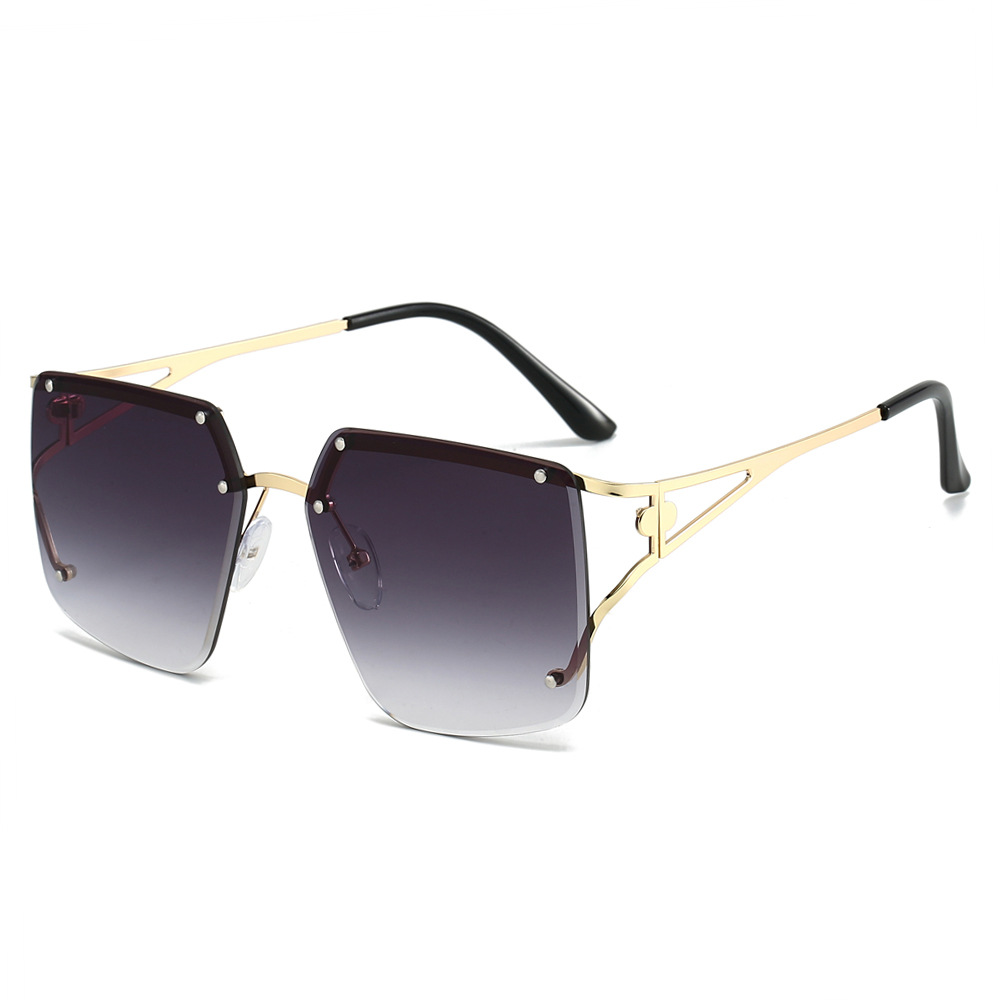 Wholesale Square Rimless Sunglasses with Metal Frame and Gradient Lens - Everful