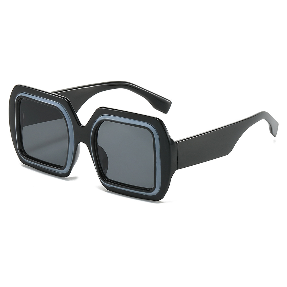 Wholesale Oversized Square Sunglasses UV400 PC Frame Contrast Color - Everful