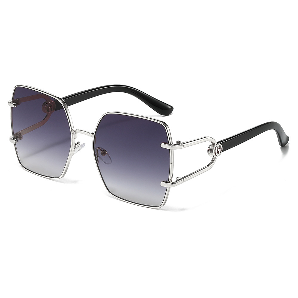 Wholesale Oversized Square Sunglasses Metal Frame For Women - Everful