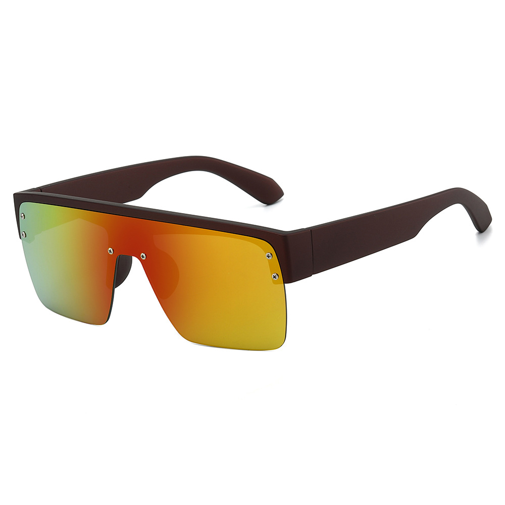 Wholesale Oversized Square Shield Sunglasses With Rivet Stud For Unisex - Everful