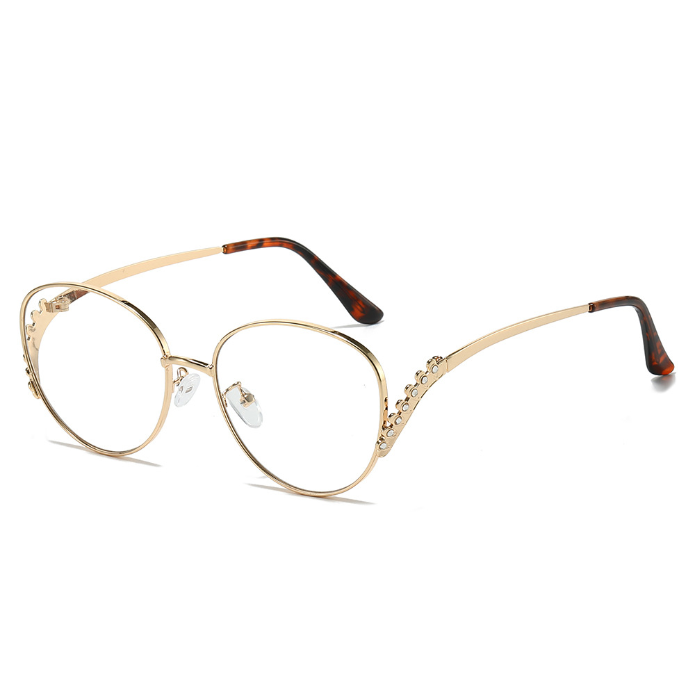 Wholesale Oversized Round Sunglasses with Hollow V-Shape Metal Legs - Everful