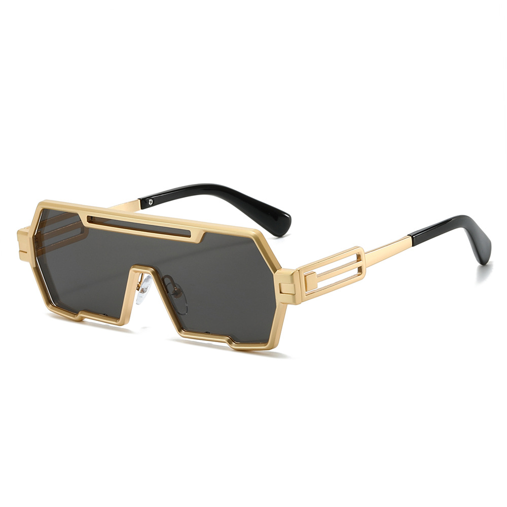 Wholesale Cyberpunk Oversized Geometric Metal Frame Sunglasses For Men Women - Everful