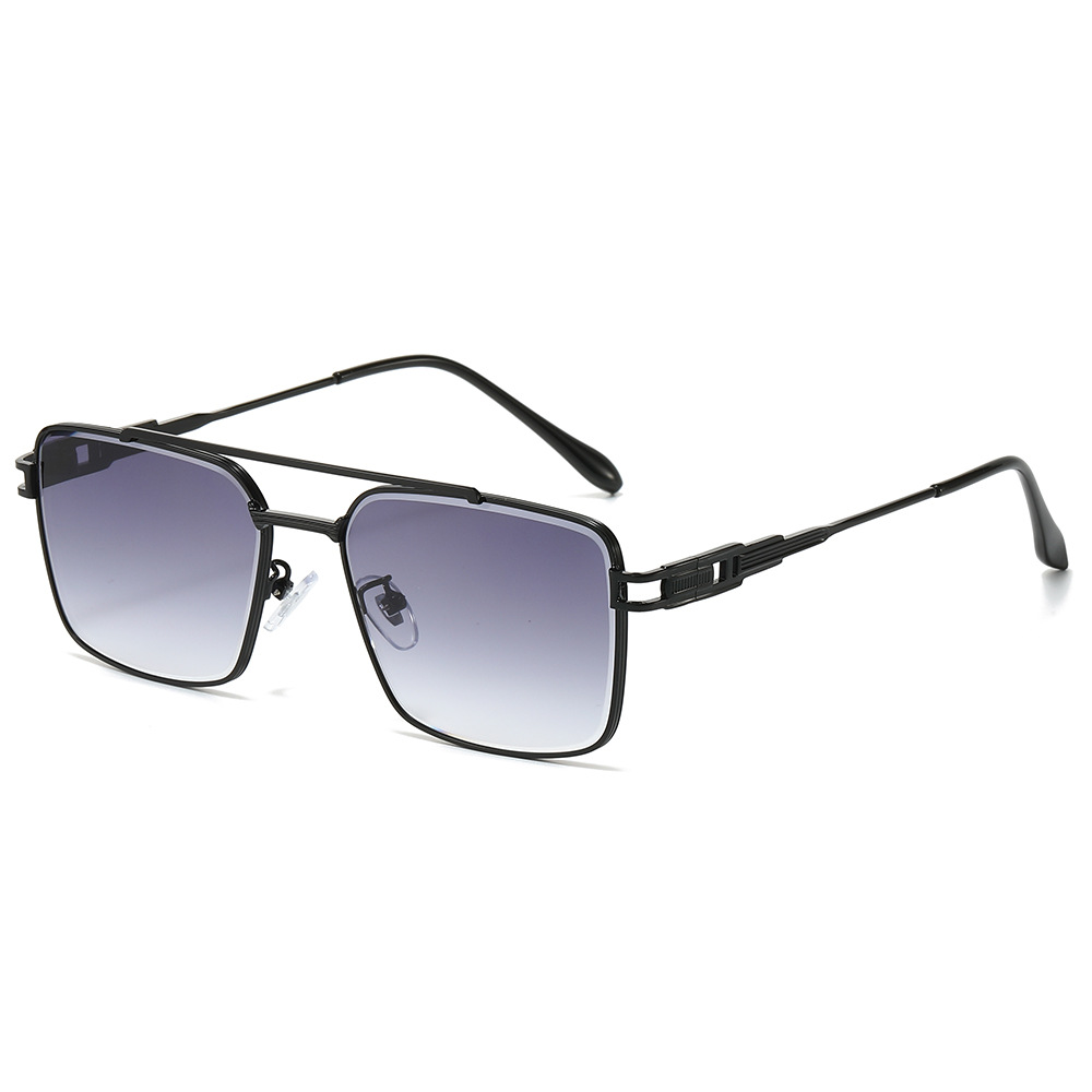Wholesale Square Sunglasses with Double Bridge Metal Frame For Men Women - Everful