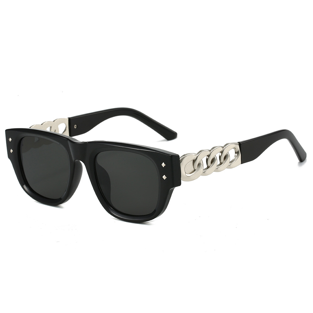 Wholesale Fashion Square Sunglasses With Metal Chain Temples For Women - Everful