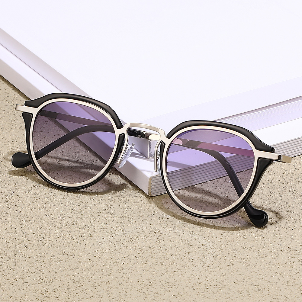 Wholesale Retro Round Sunglasses Metal PC Frame UV400 Protection - Everful