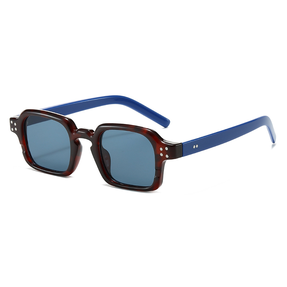 Wholesale Square Frame Retro PC Sunglasses with Vintage Rivet Decor - Everful