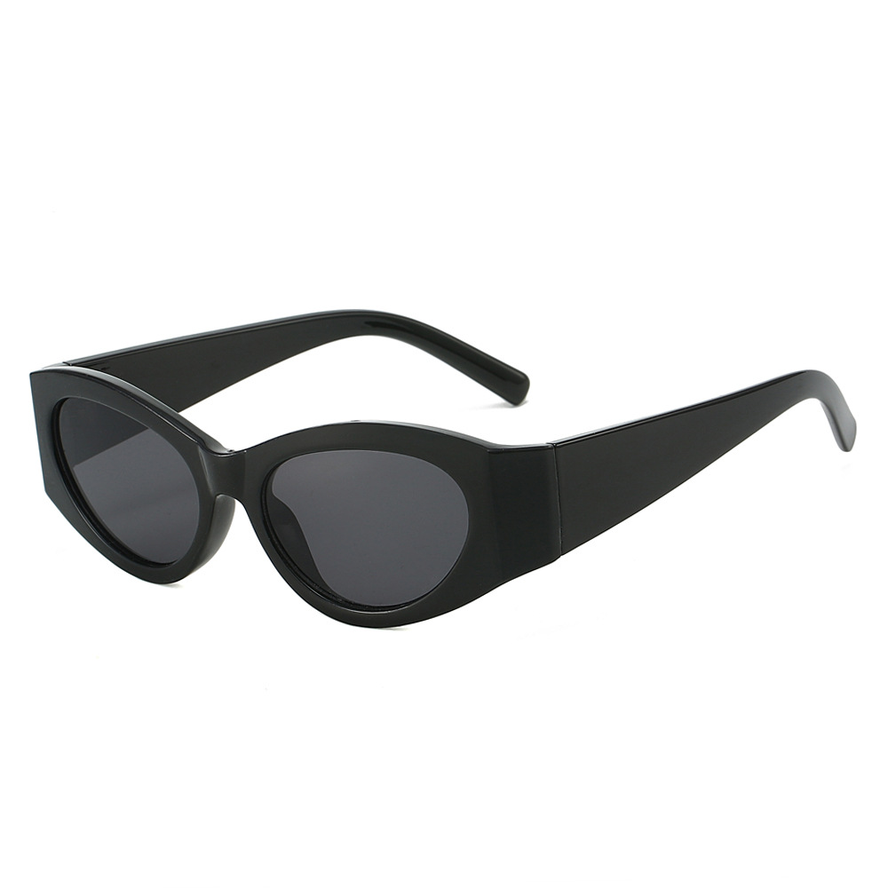 Wholesale Vintage Cat Eye Sunglasses Oval Thick Frame For Women - Everful