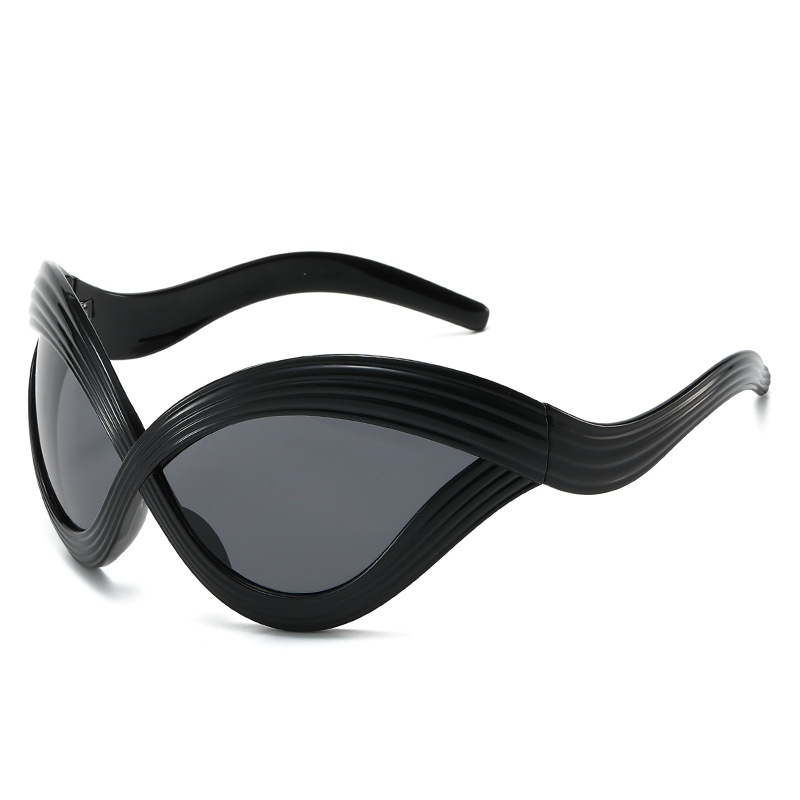 Wholesale Futuristic Cat Eye Sunglasses with Wavy Texture Frame - Everful
