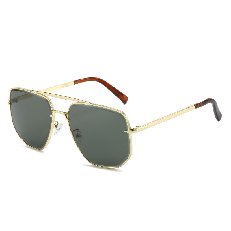 Wholesale Square Metal Frame Sunglasses Retro Double Bridge UV400 - Everful