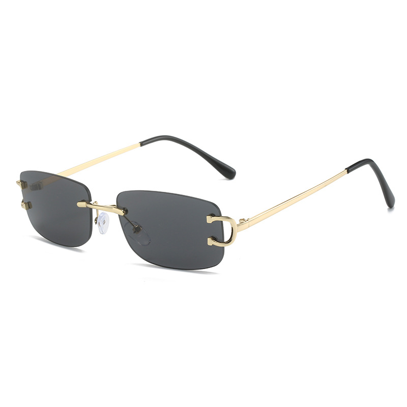 Wholesale Fashion Rimless Square Sunglasses With C-Shape Metal Hinge - Everful