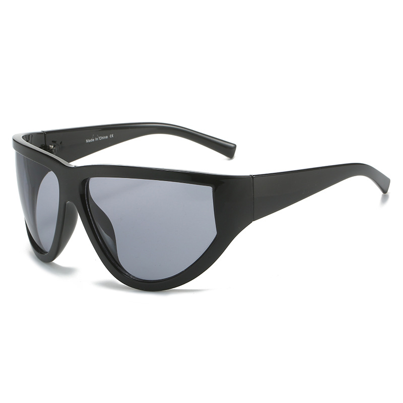 Wholesale Cyberpunk Y2K Shield Sunglasses Large Frame Wrap Around Design - Everful
