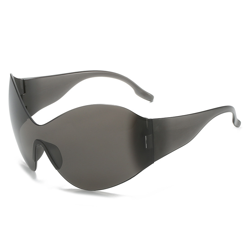 Wholesale Oversized Rimless Shield Sunglasses PC UV400 For Men Women - Everful