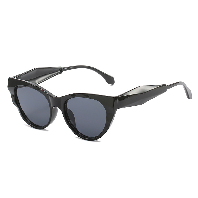 Wholesale Fashion Retro Cat Eye Sunglasses with Geometric PC Frame - Everful