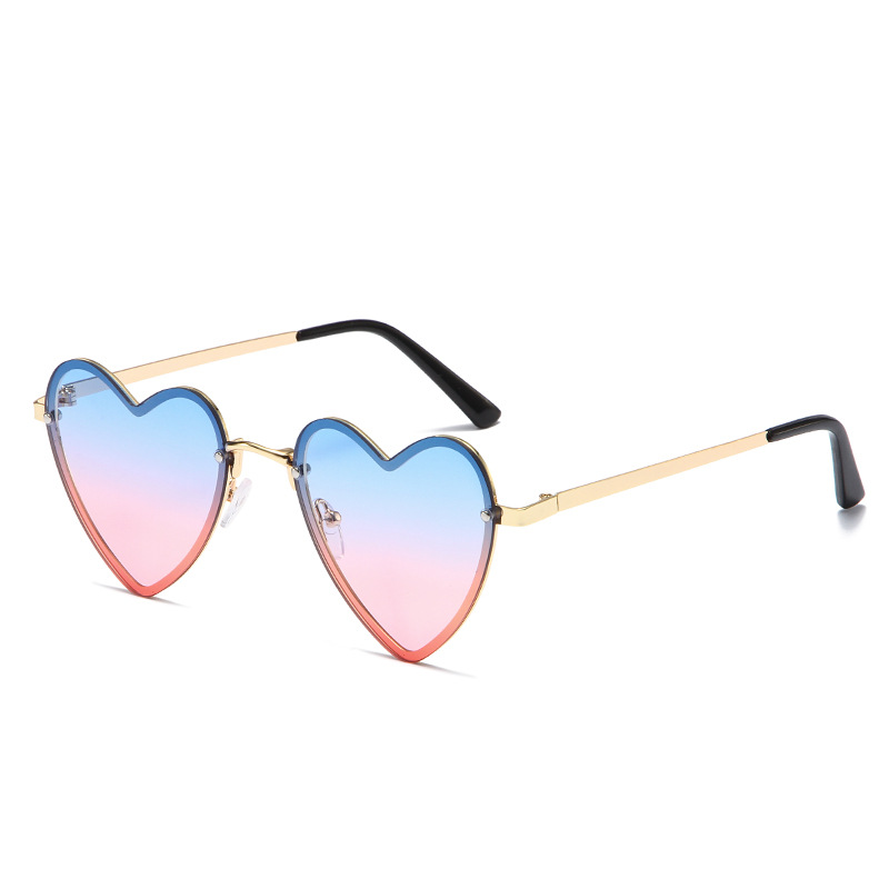 Wholesale Fashion Heart Shaped Sunglasses with Metal Frame For Women - Everful