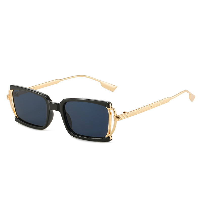 Wholesale Retro Square Sunglasses with Metal Hollow Temple For Unisex - Everful
