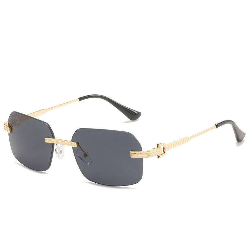 Wholesale Rimless Rectangle Sunglasses with UV400 Metal Frame - Everful