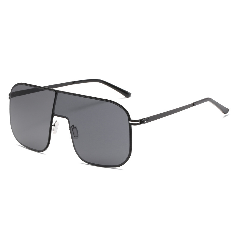 Wholesale Oversized Square Sunglasses with Metal Frame UV400 For Women Men - Everful