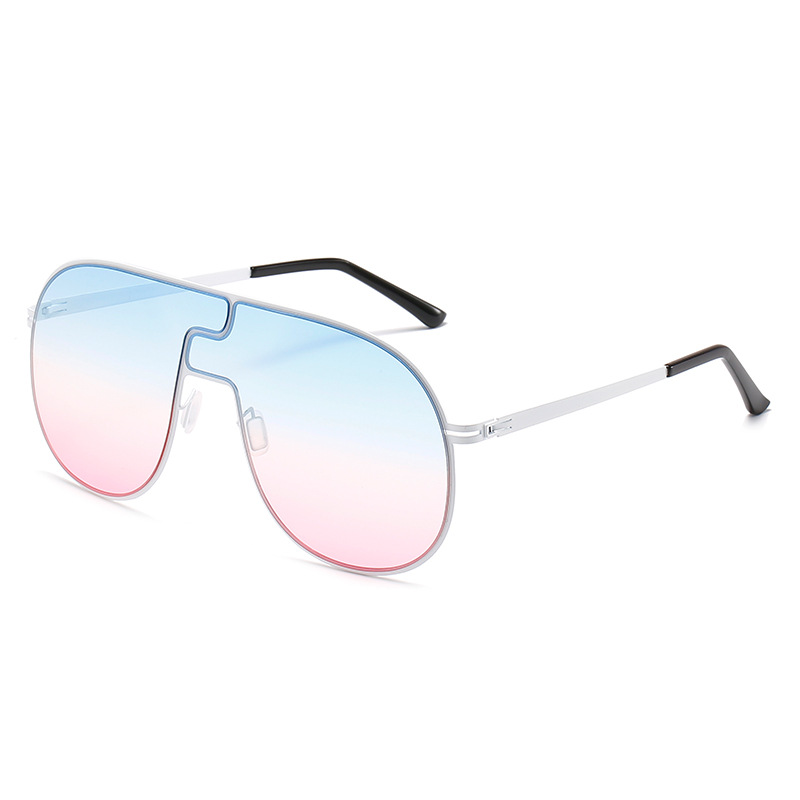 Wholesale Oversized Rimless Shield Sunglasses UV400 For Women Men - Everful