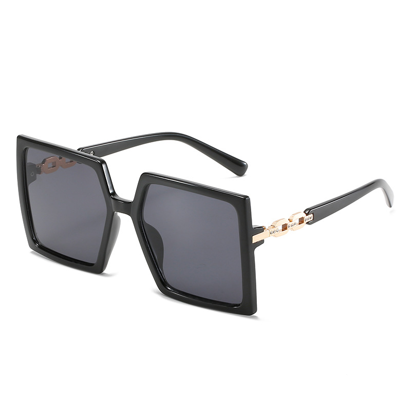 Wholesale Oversized Square Sunglasses PC Frame Rhinestone Metal Chain - Everful