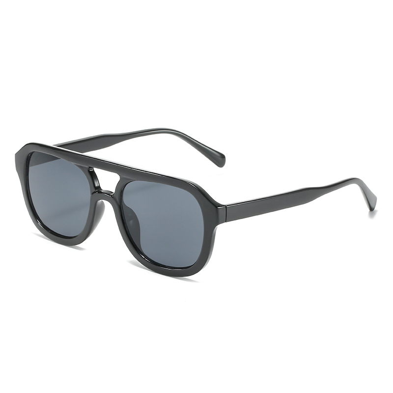 Wholesale Retro Square Sunglasses with Large Frame Double Bridge - Everful