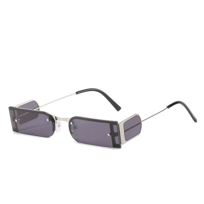 Wholesale Rectangular Rimless Sunglasses with Narrow Metal Frame - Everful