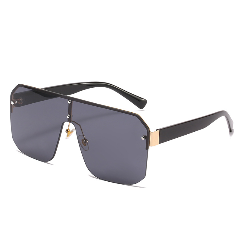 Wholesale Oversized Square Shield Sunglasses with Rivet Decor UV400 - Everful
