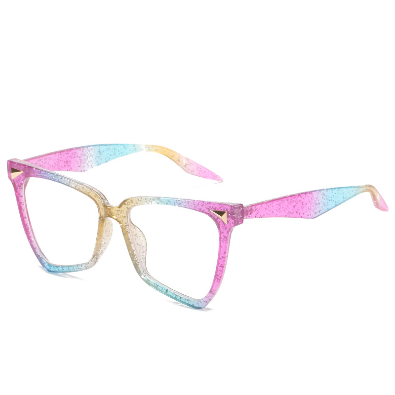 Wholesale Cat Eye Blue Light Blocking Glasses with Metal Triangle Decor - Everful