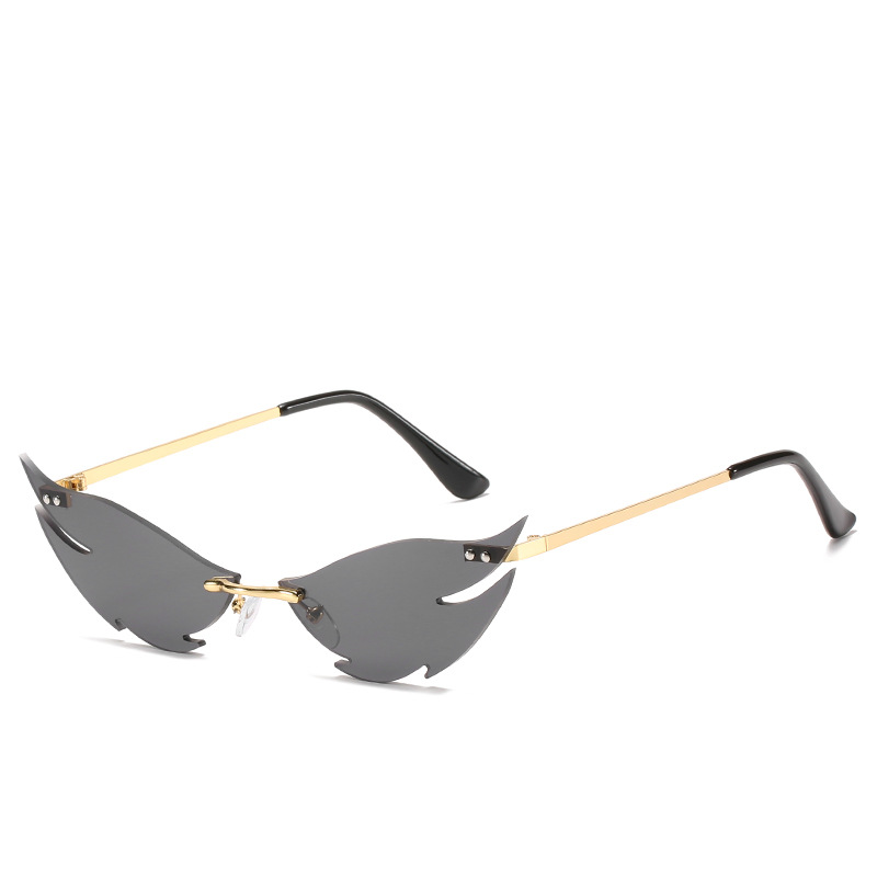 Wholesale Flame Sunglasses Women Rimless Metal Frame Party Eyewear - Everful
