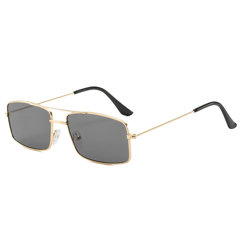Wholesale Retro Square Metal Sunglasses with Double Bridge For Men Women - Everful