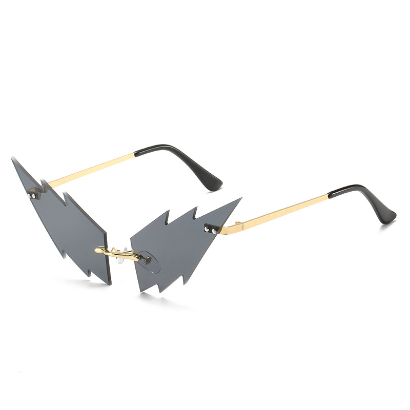 Wholesale Lightning Shape Rimless Metal Frame Sunglasses For Women - Everful
