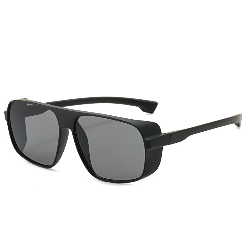 Wholesale Steampunk Oversized Square Sunglasses with Side Shield PC Frame - Everful