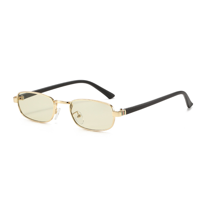 Wholesale Retro Small Rectangular Metal Frame Sunglasses For Men Women - Everful