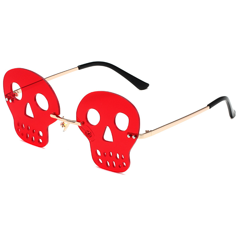 Wholesale Skull Shaped Rimless Sunglasses Metal Frame Party Shades - Everful