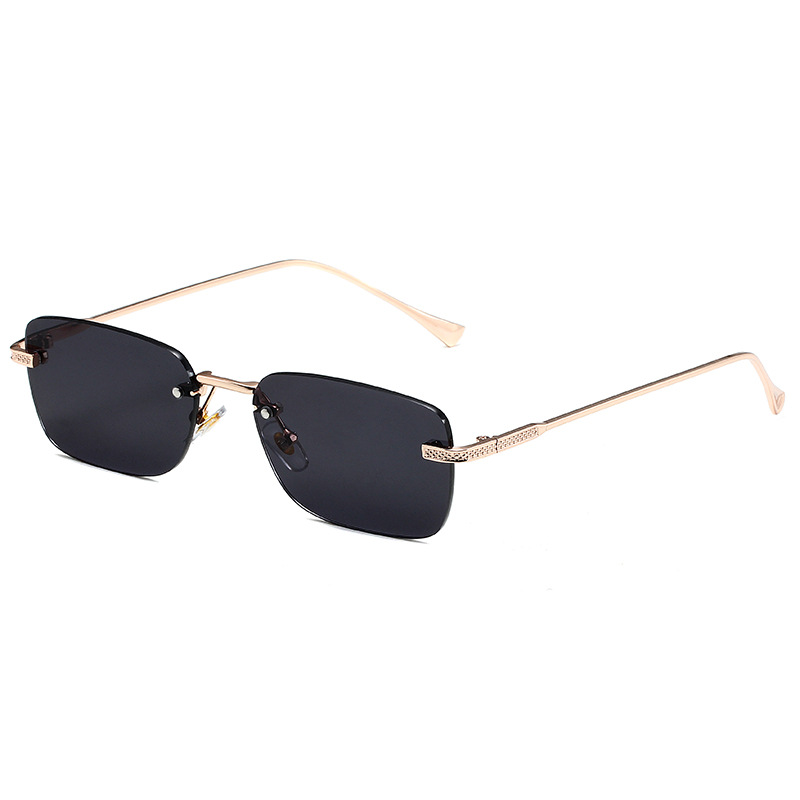 Wholesale Square Rimless Sunglasses Metal Frame UV400 For Women Men - Everful