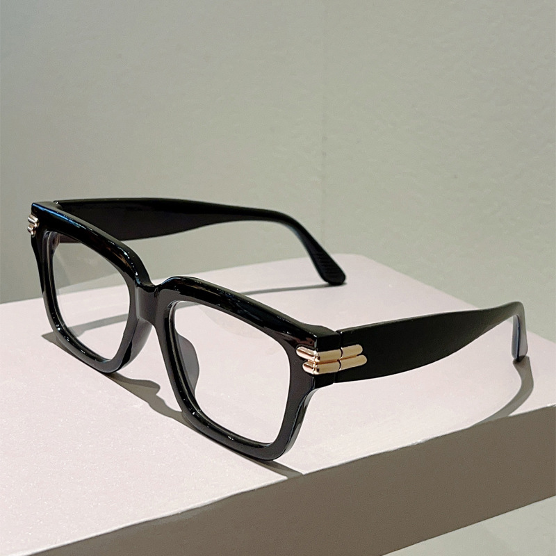Wholesale Retro Square Anti-Blue Light Glasses with Gold Metal Accent - Everful